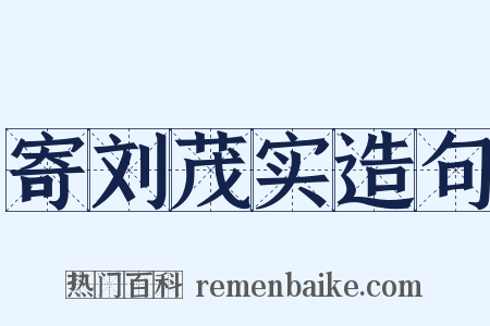 寄刘茂实造句是什么意思的图片